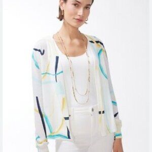 Chico's Summer Romance Abstract Cardigan, Size 2 (12-14), EUC
